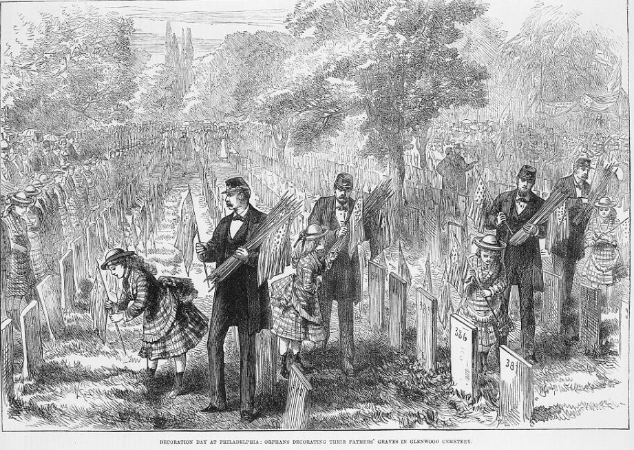Decoration Day at Philadelphia: Orphans Decorating Their Fathers’ Graves in Glenwood Cemetery